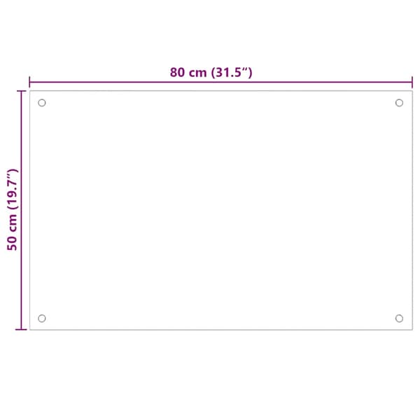 vidaXL Stänkskydd 2 st vit 80x50 cm härdat glas