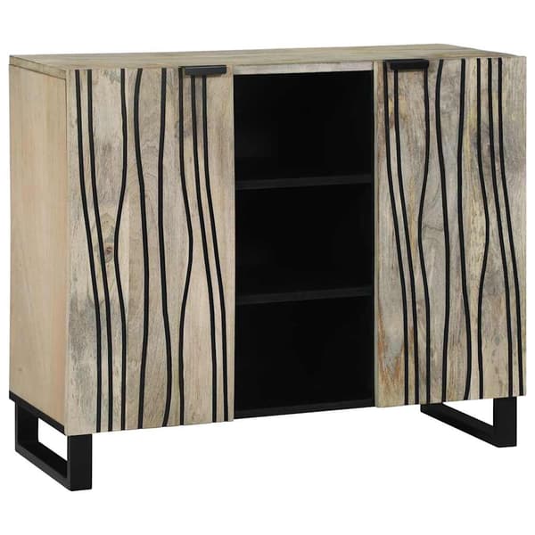 vidaXL Skap Hvit 90 x 33 x 75 cm heltre mango