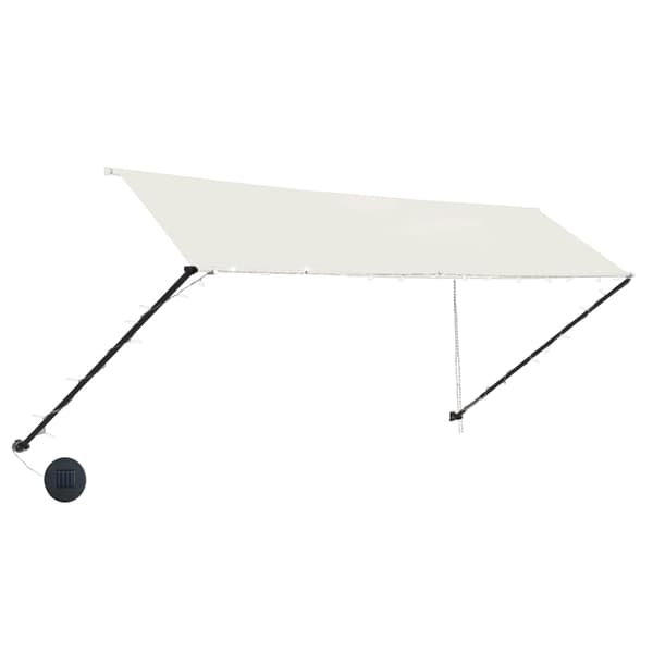 vidaXL Markis med LED 350x150 cm gräddvit