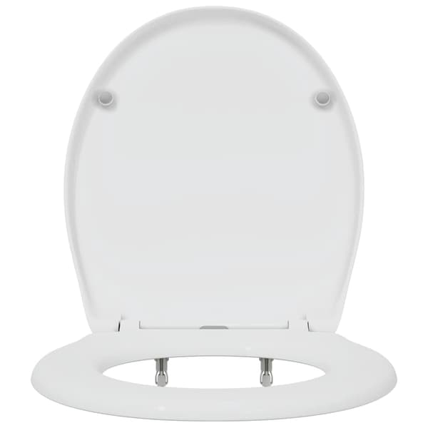 vidaXL Vit Plast Standard Stabil Standard toalettlock Oval