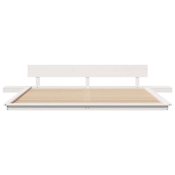 vidaXL Sängram Vit 200 x 200 cm trä
