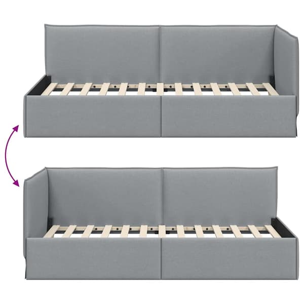 vidaXL Hörnssängram Ljusgrå 100 x 200 cm tyg