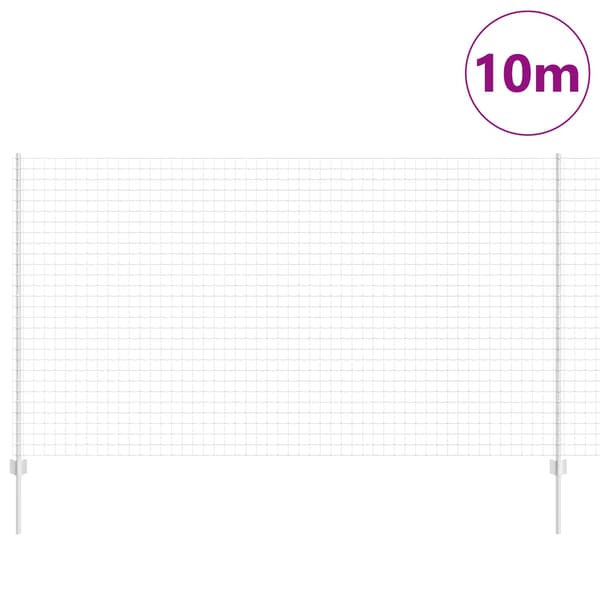 vidaXL Gjerde med stolpe sølv 1,4 x 10 m Stål