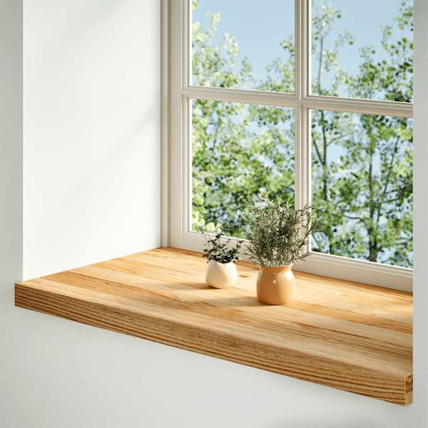 vidaXL Vinduskarmer 2 stk lysebrun 90x40x2 cm heltre eik