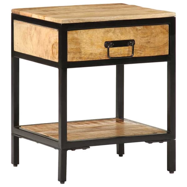 vidaXL Nattbord Brun 40 x 35 x 50 cm Solid mango tre og metall