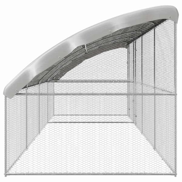 vidaXL Hönshus 4 st silver 800 x 200 x 198,5 cm Galvaniserat Stål