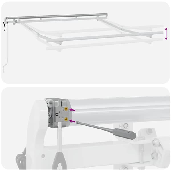 vidaXL Markisram Vit 2,5 x 2 m Metall