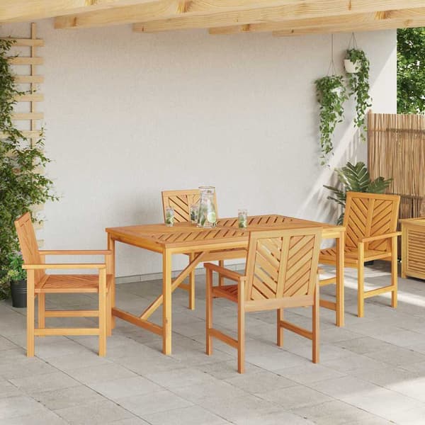 vidaXL Hage Spisegruppe 5 pcs Brun Solid akasietre