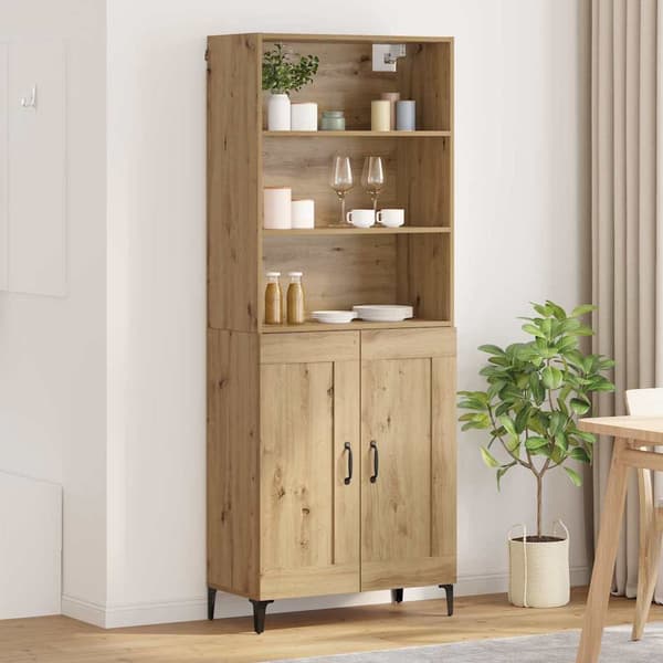 vidaXL Høyskap 2 pcs artisan eik Konstruert tre
