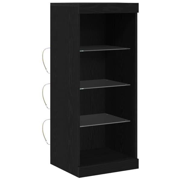 vidaXL LED sideboard Svart Eik 41 x 37 x 100 cm Konstruert tre