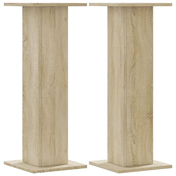 vidaXL Høyttalerstativ 2 stk sonoma eik 30x30x80 cm konstruert tre