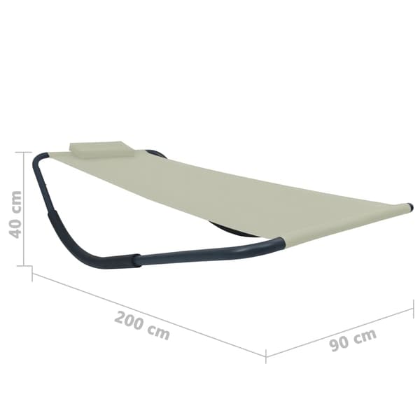vidaXL Trädgårdssäng gräddvit 200x90 cm stål