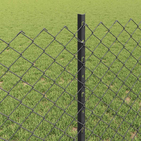 vidaXL Gjerde med innlegg. Grå 0.8 x 10 m Stål