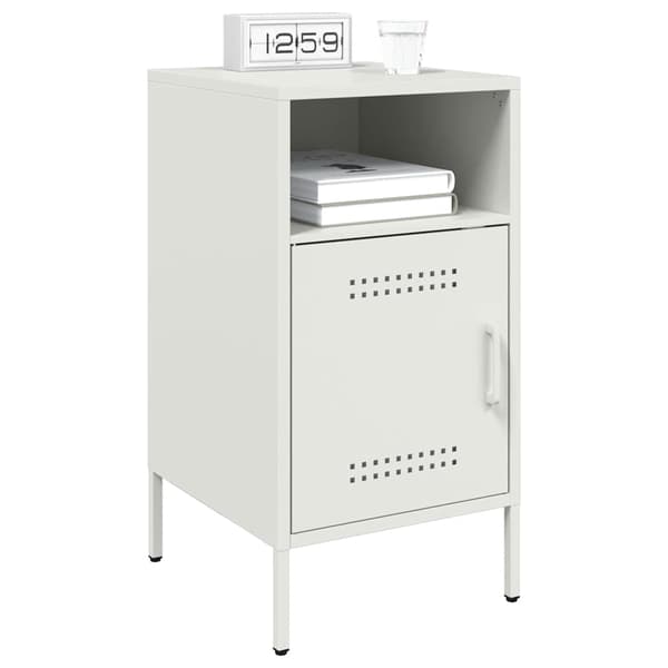 vidaXL Sängbord 2 st vit 36x39x68 cm stål
