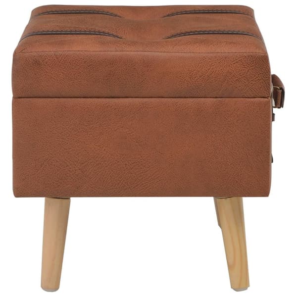 vidaXL Förvaringspall 40 cm ljusbrun konstläder