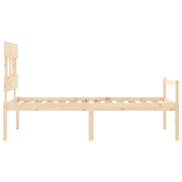 vidaXL Sengeramme med hodegavl 90x200 cm heltre