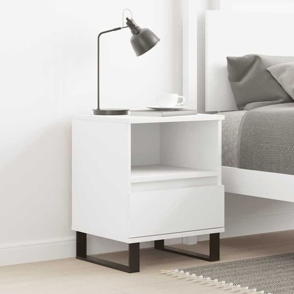 vidaXL Sängbord vit 40x35x50 cm konstruerat trä
