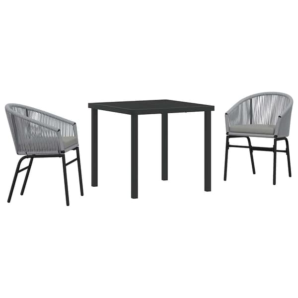 vidaXL Trädgårdsmöbelset 3 pcs Antracit Pulverlackerat stål