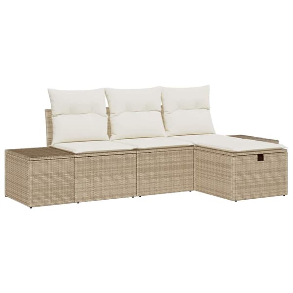 vidaXL Soffset med kudde 4 pcs konstrotting