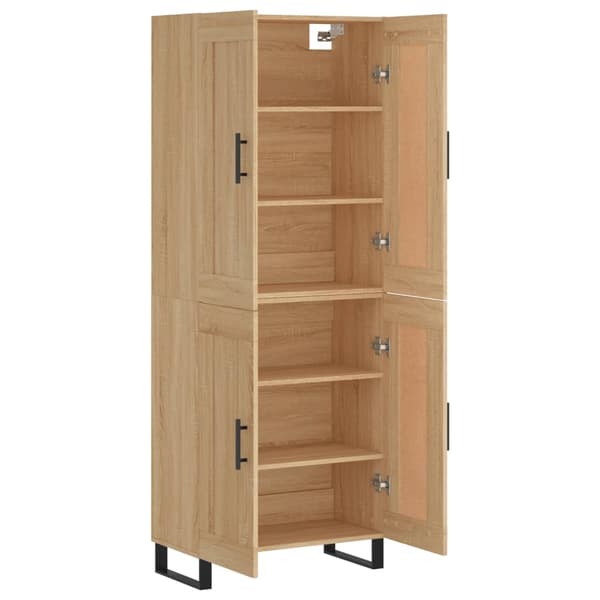 vidaXL Highboard sonoma eik 69,5x34x180 cm konstruert tre