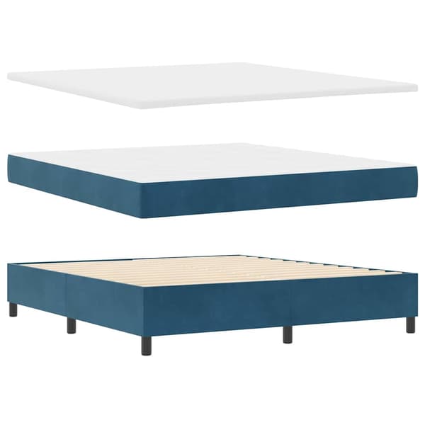 vidaXL Bäddfjäder med madrass Mörkblå 180 x 200 cm Sammet