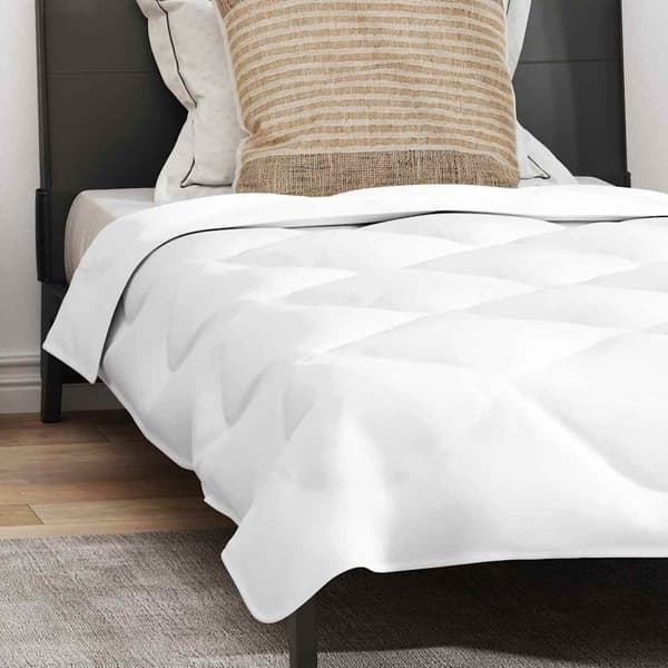 vidaXL Duntäcke med kudde med kudde 2 pcs Vit Mikrofiber