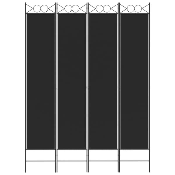 vidaXL Romdeler 4 paneler svart 160x220 cm stoff