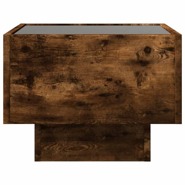 vidaXL Sidebord LED røkt eik 40x40x30 cm konstruert tre
