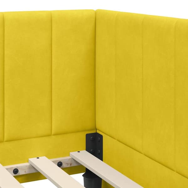 vidaXL Hörnssängram Gul 90 x 200 cm Sammet