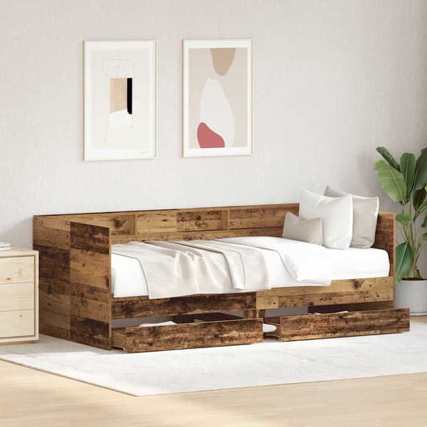 vidaXL Seng med hodegjerde Gamle tre 100 x 200 cm Konstruert tre