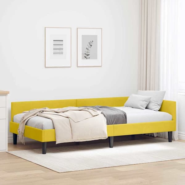 vidaXL Sängram Gul 80 x 200 cm Sammet och konstruerat trä