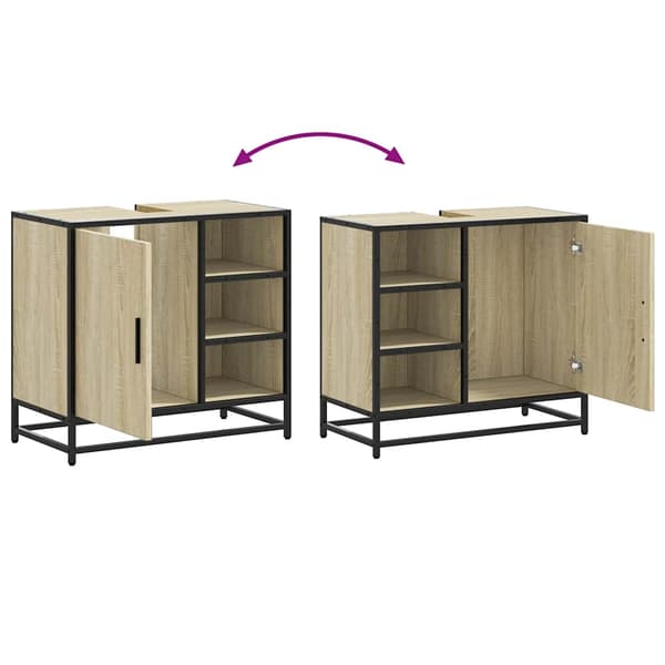 vidaXL Baderomsskap Sonoma eik 65x33x60 cm konstruert tre