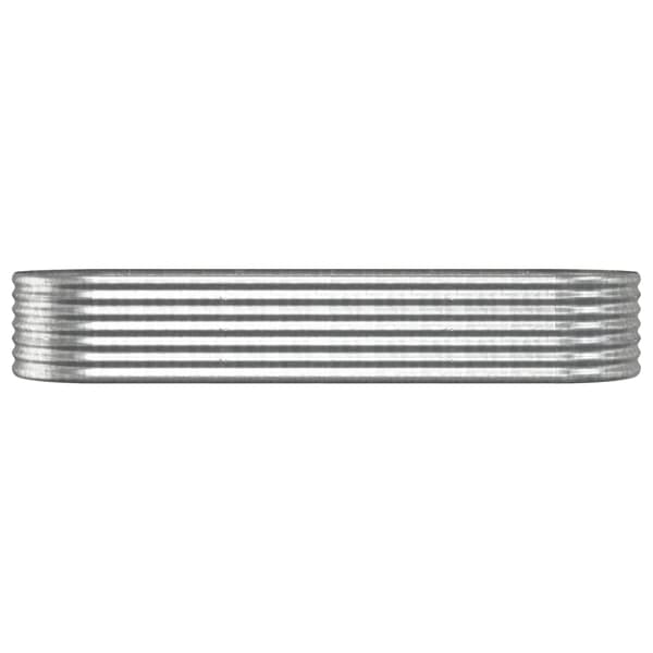 vidaXL Odlingslåda galvaniserat stål 224x80x36 cm silver
