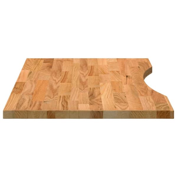 vidaXL Bordplate lysebrun 80x50x2,5 cm rektangulær heltre eik