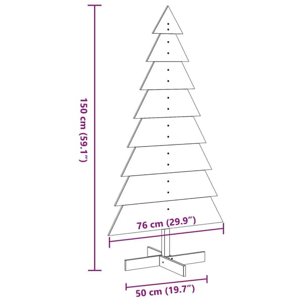 vidaXL Julgran i trä 150 cm massiv furu