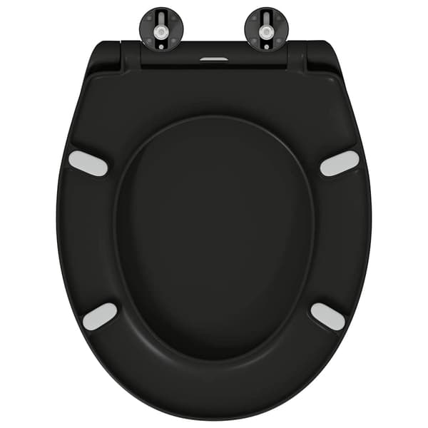 vidaXL Svart Plast Standard Toalettsits Oval Modern