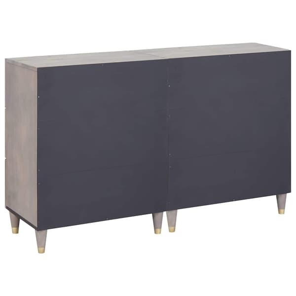 vidaXL Serviesskap 2 pcs Grå 60 x 33 x 75 cm Massiv mango tre