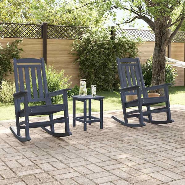 vidaXL Gungstol 2 pcs Marinblå 92 x 70 x 108 cm polyeten