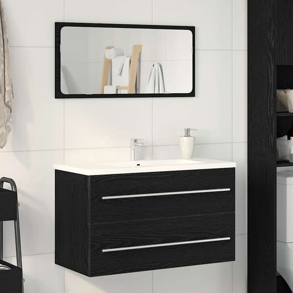 vidaXL Servantskap svart eik 80x38,5x48 cm konstruert tre