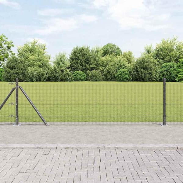 vidaXL Gjerde med innlegg. Grå 0.5 x 25 m Stål
