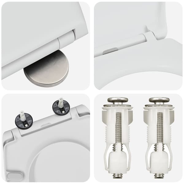 vidaXL Vit Plast Standard Stabil Standard toalettlock Oval