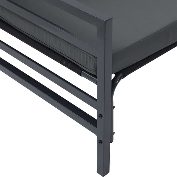 vidaXL Trädgårdsoffset med kudde Antracit Stål