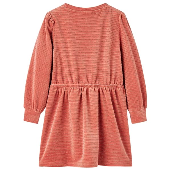 vidaXL Barnekjole med lange ermer medium rosa 128