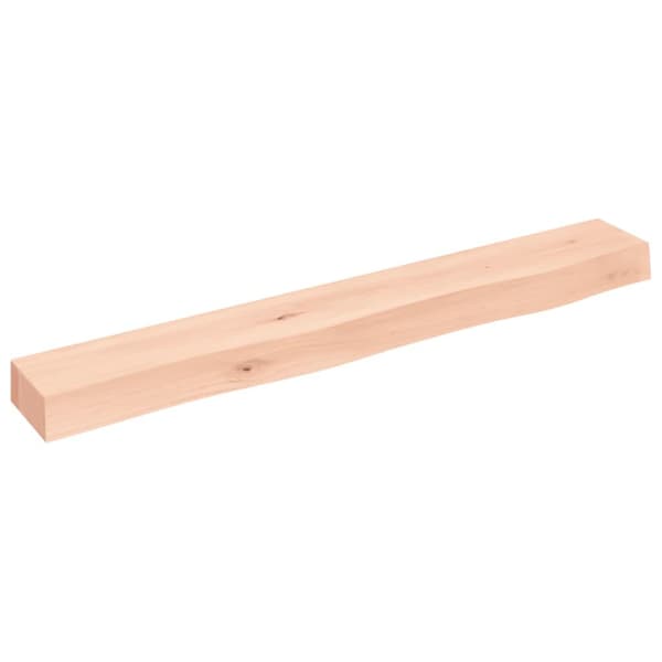 vidaXL Hyllplan 80x10x6 cm obehandlad massiv ek