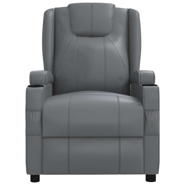 vidaXL Reclinerfåtölj grå konstläder