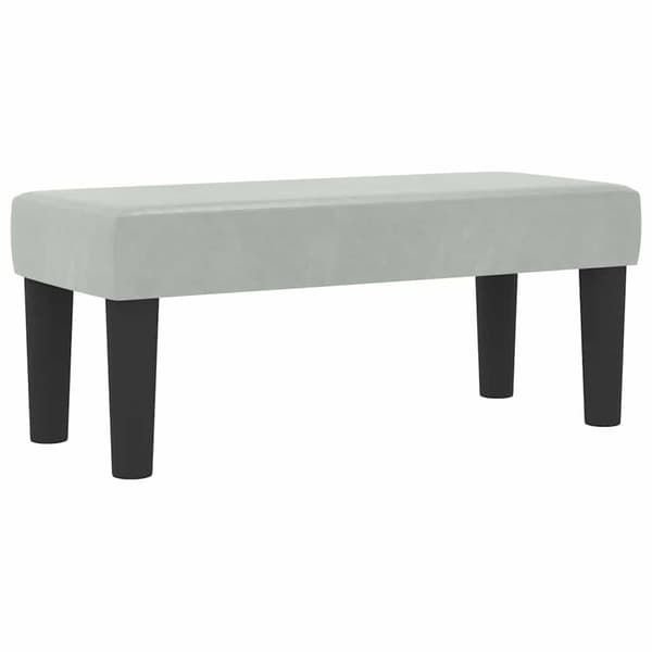 vidaXL Bäddfjäder med huvudgavel Ljusgrå 100 x 200 cm Sammet