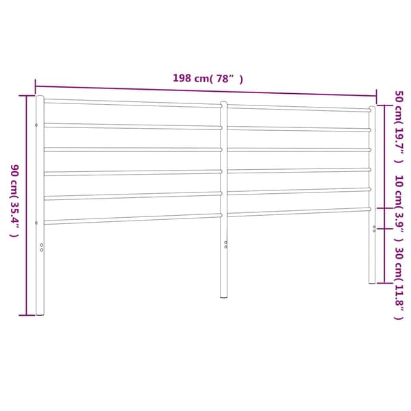 vidaXL Utskiftbar sengegavl i metall hvit 193 cm