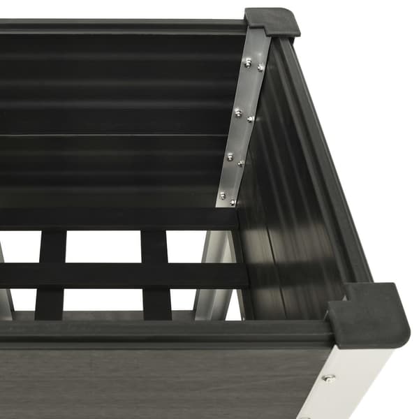 vidaXL Høybed med hylle 50x50x90 cm WPC grå