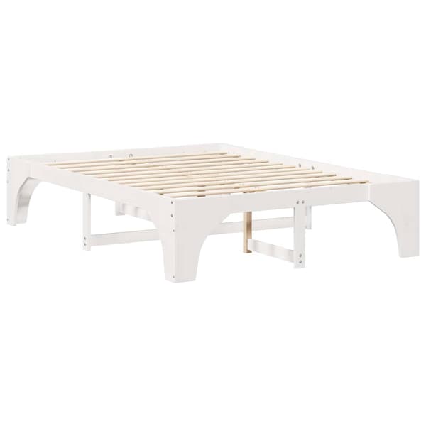 vidaXL Sängram Vit 150 x 200 cm Massiv furu