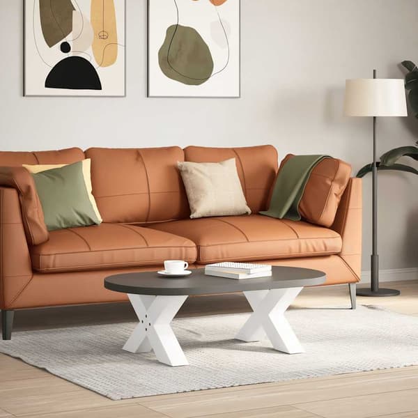 vidaXL Soffbordsben X-formade 2 st vit 60x(30-31) cm stål